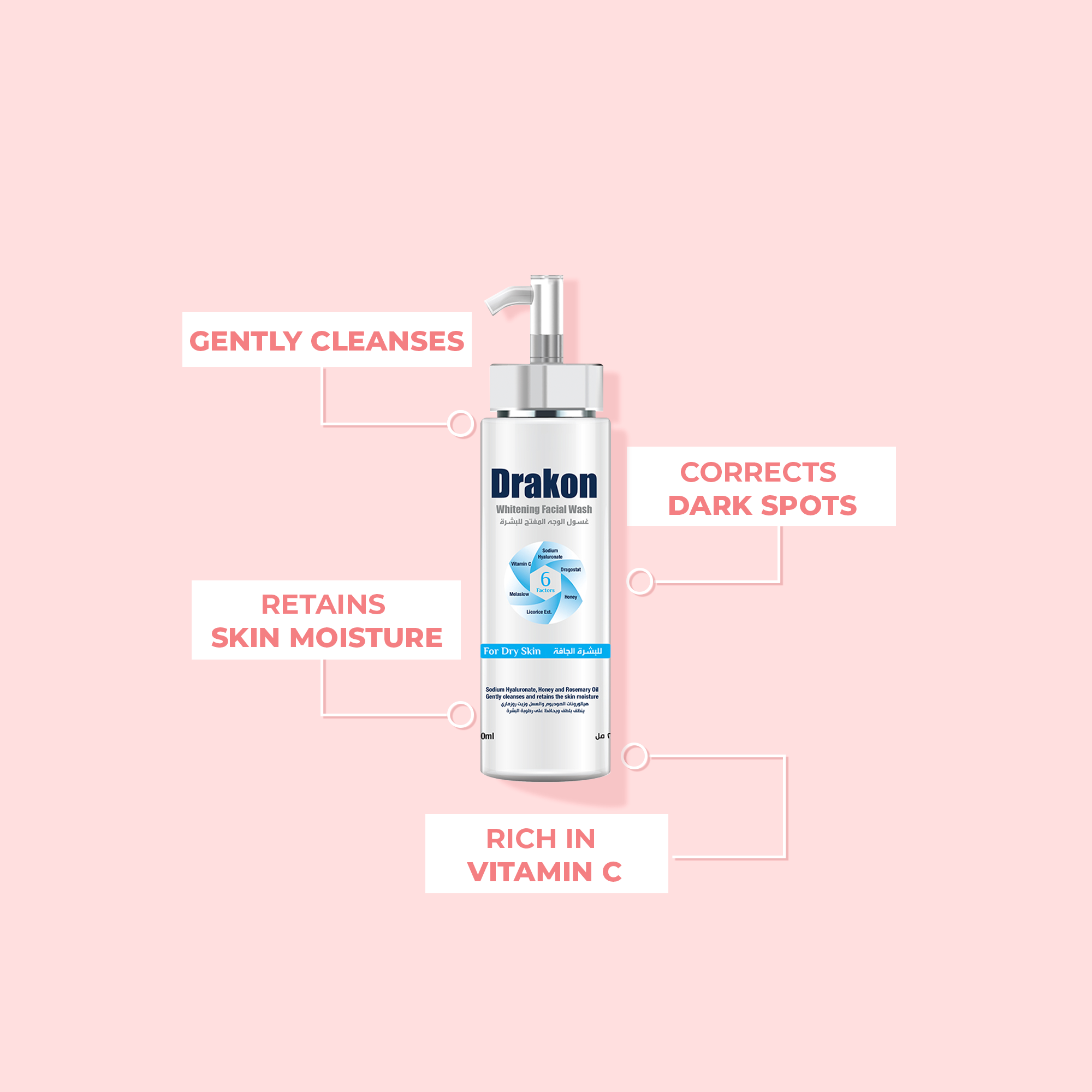 Whitening Facial Wash - For Dry Skin
